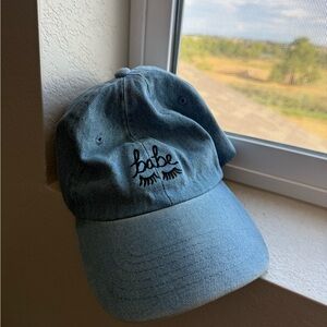 Blue Denim Cap with Embroidered Design